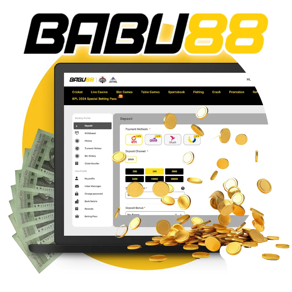 How to deposit funds and claim bonuses on Babu88 in Bangladesh.