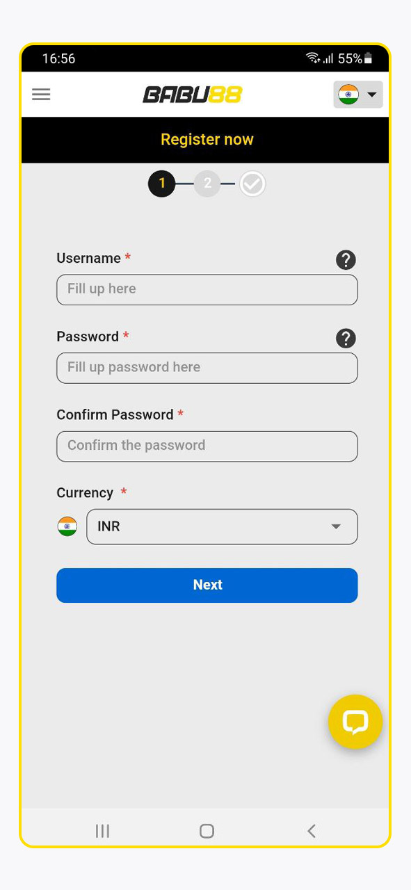 Image of the Babu88 India mobile app interface.